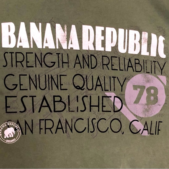 Banana Republic, Green, T-Shirt, Strength, Reliability, Genuine Quality, SF Ca - Picture 2 of 3